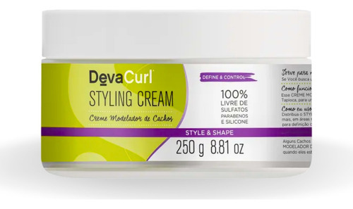 Devacurl Cachos Masc. Styling Cream Controla Frizz 250g