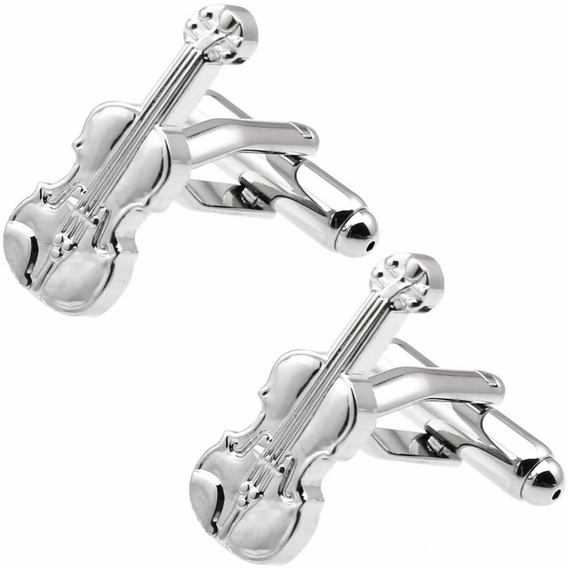 Saxofón Plateado Plata Esterlina 925 Gemelos ley saxofón Cufflinks