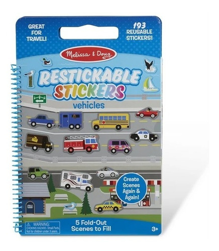 Melissa & Doug Vehiculos Libreta Con Stickers Reutilizables