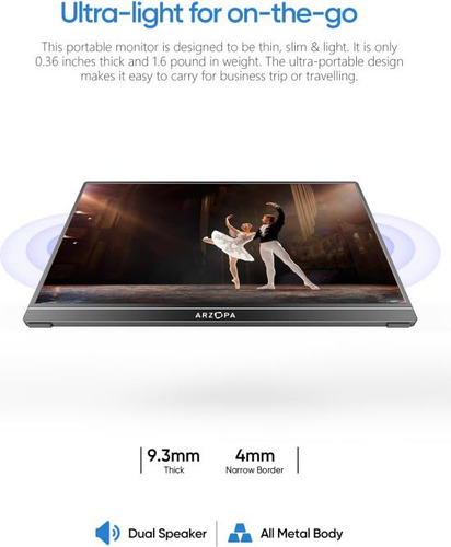 Monitor Portátil Arzopa Fhd 15.6 In 1080p