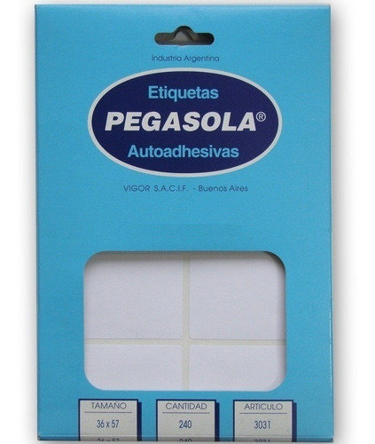 Etiquetas Etiqueta Pegasola 3027 Rectangular 28x50mm Blanco