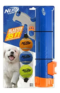Nerf Dog Blaster De 30,5 Cm Sin Clip De Bola 3 Pelotas De