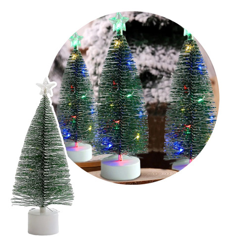 Mini Árbol De Navidad Pino Pequeño Decorativo Con Luces Led
