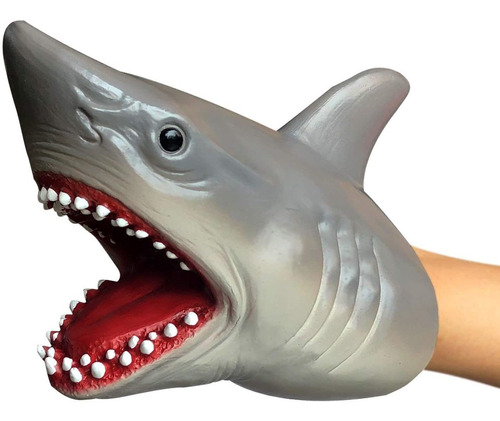 Keliwow Shark Hand Puppet Toy | Realistic Soft Rubber Shark 