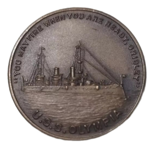 Medalha Relíquia Uss Olympia Retirada Da Hélice Token