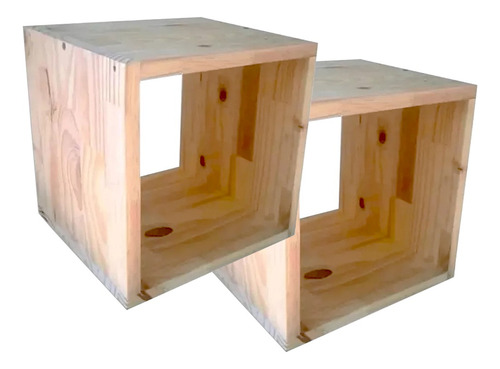 Imagen 1 de 6 de Cubo Estante Madera Flotante 30x30x20 X2 Unidades - Mp