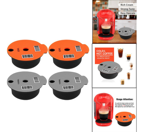 3 Cápsulas De Café Reutilizables De Pp Con Tapa Para Bosch
