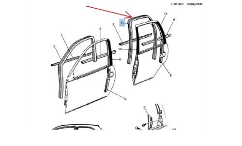 Empaque Puerta Trsero Izqu. Chevy Monza 1996--2012