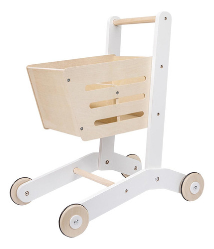 Carrito De La Compra De Juguete Universal Mejorado De Madera