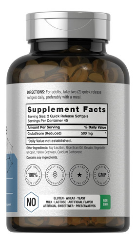 Suplemento Horbäach, Glutatión Liposomal, 500 Mg, 90 Cápsula
