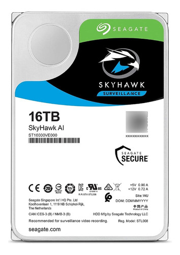 Disco Rigido Seagate Skyhawk Ai 16tb Hdd Sata 6gb/s 256mb 