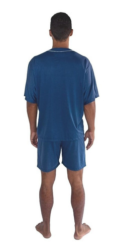 Imagem 5 de 6 de Kit 2 Pijamas Meia Manga Aberto Com Botão Short Masculino