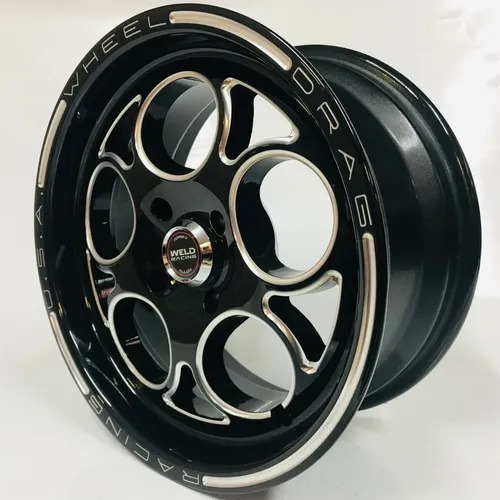 Par De Rodas Weld Magnum Aro 17x7 4x100 Gol Chevette Cor Preto Com Diamantado