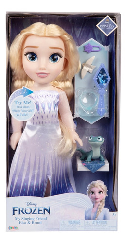 Disney Frozen Elsa Muñeca Belleza Canta Accesorios Y Bruni