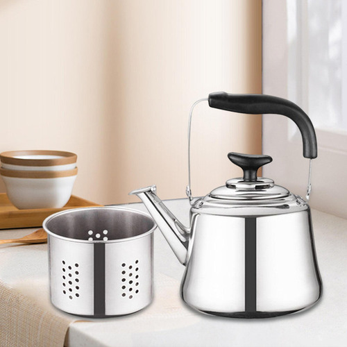 T Hervidor De Té Silbante De Acero Inoxidable Mango