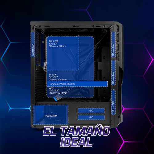 Gabinete Gamer Start The Game Csg530 Negro Atx/itx Negro