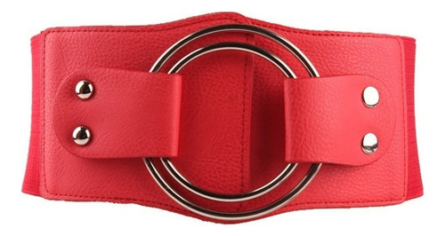 Cinturón De Cuero Elástico Gruesoa Con Hebilla Para Mujer