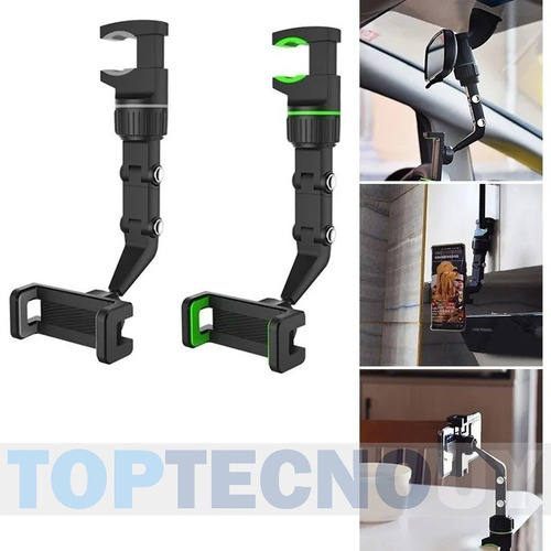 Imagen 4 de 5 de Soporte De Celular Universal Para Espejo Retrovisor Auto 360