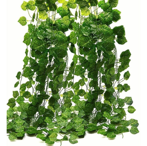 Imagen 6 de 7 de 2m Plantas Artificiales Hiedra 12 Tiras Plantas Falsas