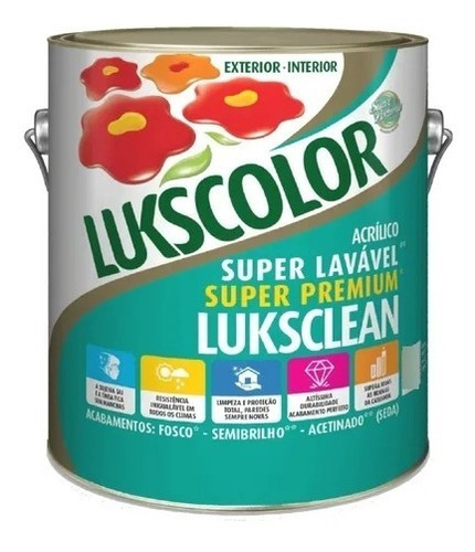 Tinta Latex Acrílico Super Lavável Luksclean Gelo 3,6 L