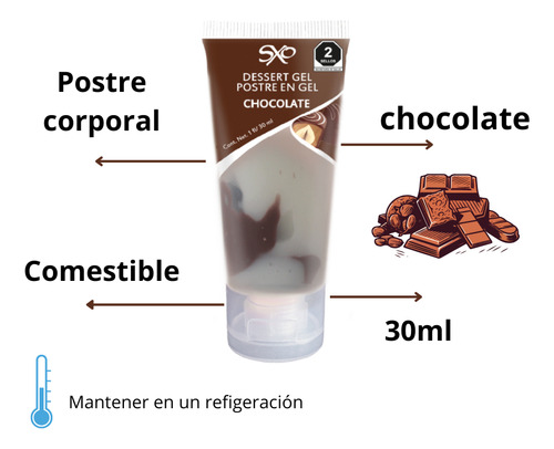 Lubricante Postre Oral Chocolate & Multiorgasmico 30g Chocolate Fresa