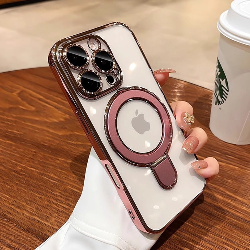 Funda Magsafe Con Anillo Soporte Mica Para iPhone 14/15/16