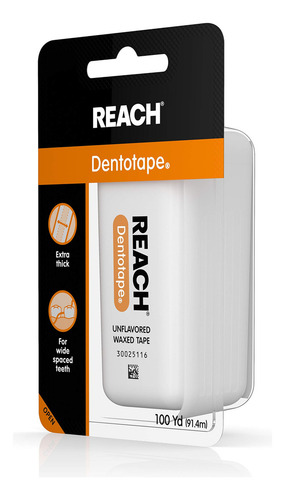 Reach Dentotape Waxed Tape, Unflavored 100 Yards, Pack Of 1