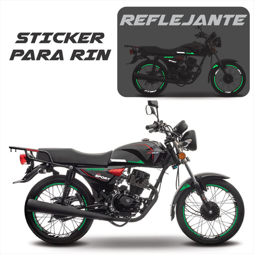 Sticker Rin Reflejantes Italika Ft150 R17 + Regalo