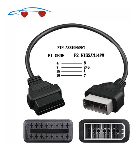 Cable Obd 16 Pines  14pines  Nissan 