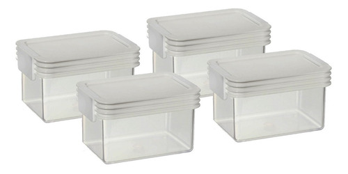 Set 4 Contenedor Hermético Táper Organizador Plástico 400cc