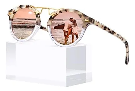 Carfia Gafas De Sol Polarizadas Con Espejo Rosa Peque o Uv
