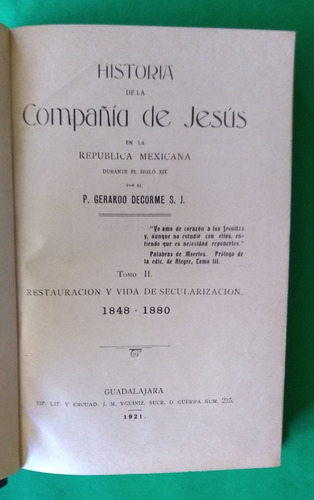 Historia De La Compañía De Jesús En La República Mexicana 