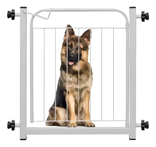 Grade Portão Proteção Pet Cachorro Porta 68 A 83cm Branco Branco