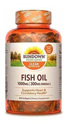 Aceite De Pescado 1000 Mg Sundown Omega 3 200 Cap