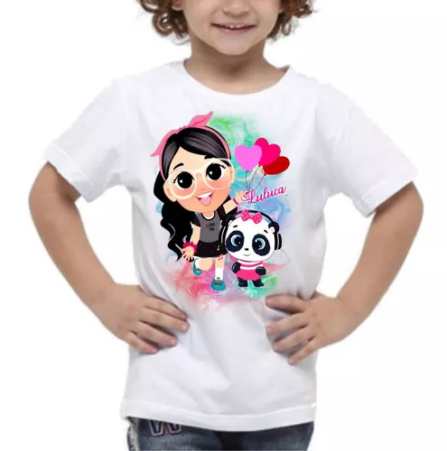 Camiseta Raglan Infantil Luluca Panda Menina