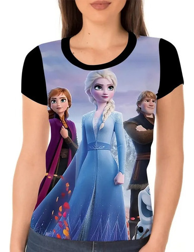 Camisa Camiseta Feminina Frozen Anna Elsa Olaf Envio Hoje 09