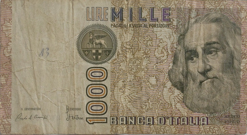 Billete Italia 1000 Liras 1982(bb103