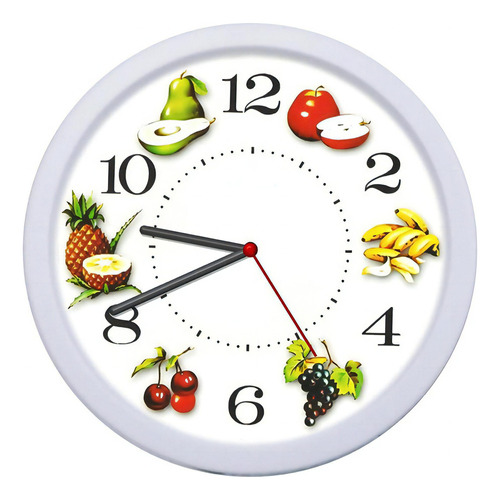 Relógio Parede Frutas Decoração Sala Cozinha Restaurante Bar
