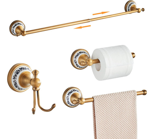 Juego De Accesorios De Baño De Bronce Antiguo, Toallero Ajus