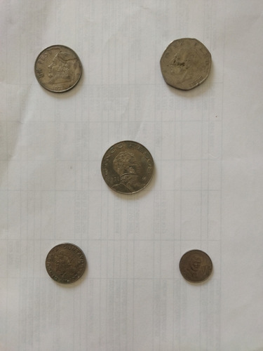 Monedas Mexicanas 1978 Lote 5: 20 50 Centavos 1 5 10 Pesos