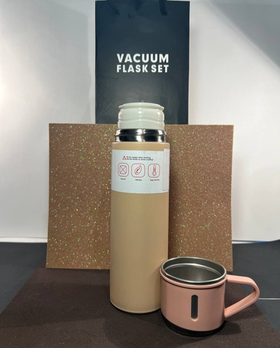 Termo De 500ml Con Set De 2 Tazas Café Agua Te Frío Caliente