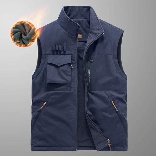 Chaleco De Pana Con Forro Polar Para Hombre, Con Capucha, Pa