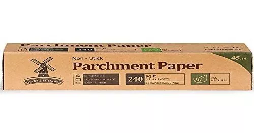 Papel pergamino sin blanquear para hornear, 12 pulgadas x 240 pies, 240  pies cuadrados, papel de hornear, rollo de papel pergamino antiadherente  para
