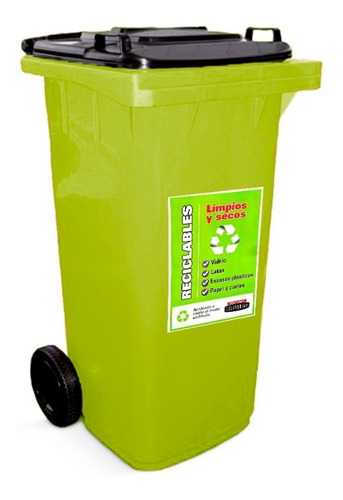 Tacho Cesto Residuos Reciclable 120 Lts Ruedas Colombraro