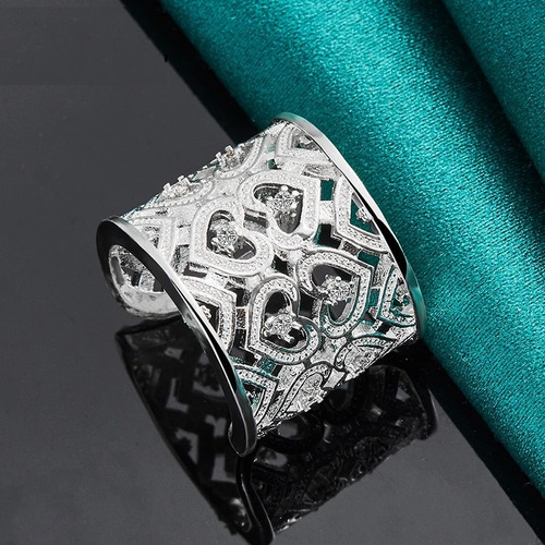 Anillo Plata 925 Luna Estrella Mujer Ajustable Regalo Joya