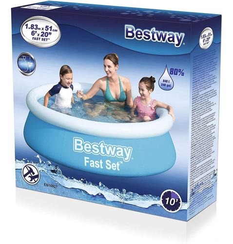 Piscina Inflable P/ Niños Llenado Rapido 1.83mx51cm Redonda