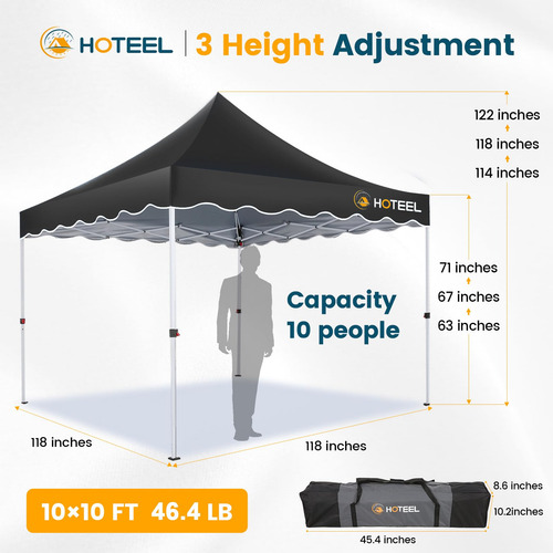 Toldo Desplegable 3 X 3 M Con 4 Paredes Laterales Impermeabl