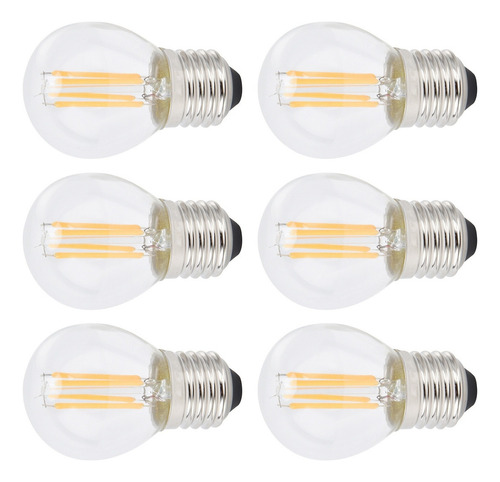 - 6 Bombillas Led Regulables G45 E27 4w Filamento
