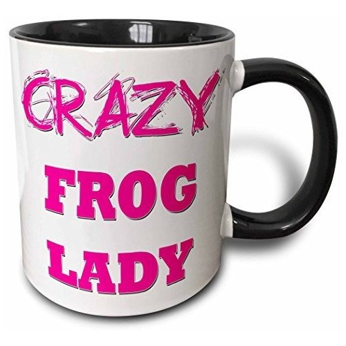 Taza De Dos Tonos Crazy Frog Lady, 11 Oz, Color Negro
