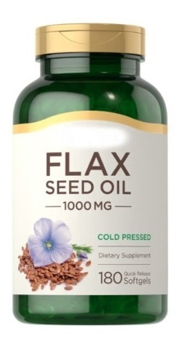 Aceite De Linaza Orgánico Flax Seed Oil 1000 Mg 180 Cáps